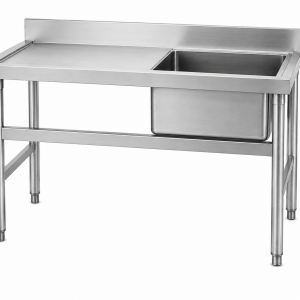 304 Stainless Steel Single-Bowl Sink Cabinet with Left-Side Countertop