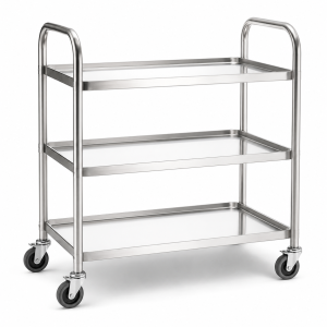 Medium-Sized 304 Stainless Steel Three-Tier Food Cart