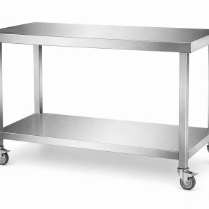 304 Stainless Steel Double-Tier Workbench with Casters