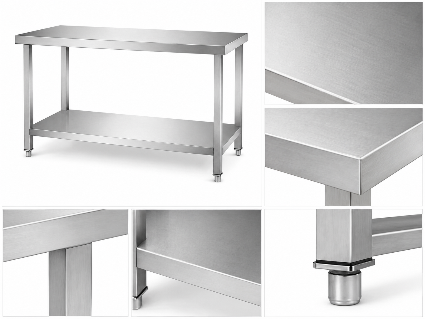 304 Stainless Steel Double-Layer Workbench - Image 2