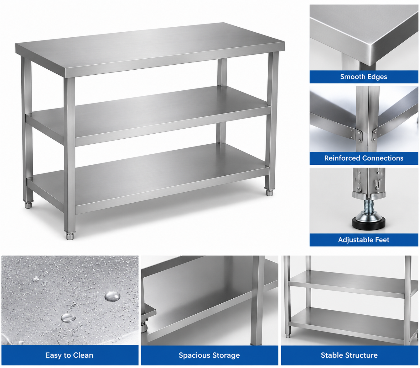 201 Stainless Steel Three-Tier Workbench - Image 3