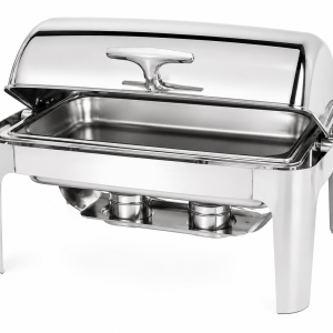 Premium Rectangular Stainless Steel Roll-Top Chafing Dish with Fuel Holders