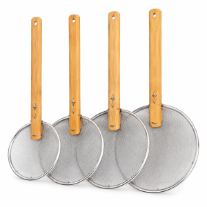 Premium Bamboo Handle Stainless Steel Fine Mesh Wire Skimmer