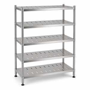 304 Stainless Steel Five-Tier Perforated Shelving Unit