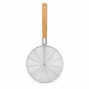 Premium 36cm Bamboo Handle Stainless Steel Wire Skimmer