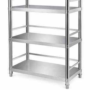 Three-Tier Shelving Unit with Guardrails