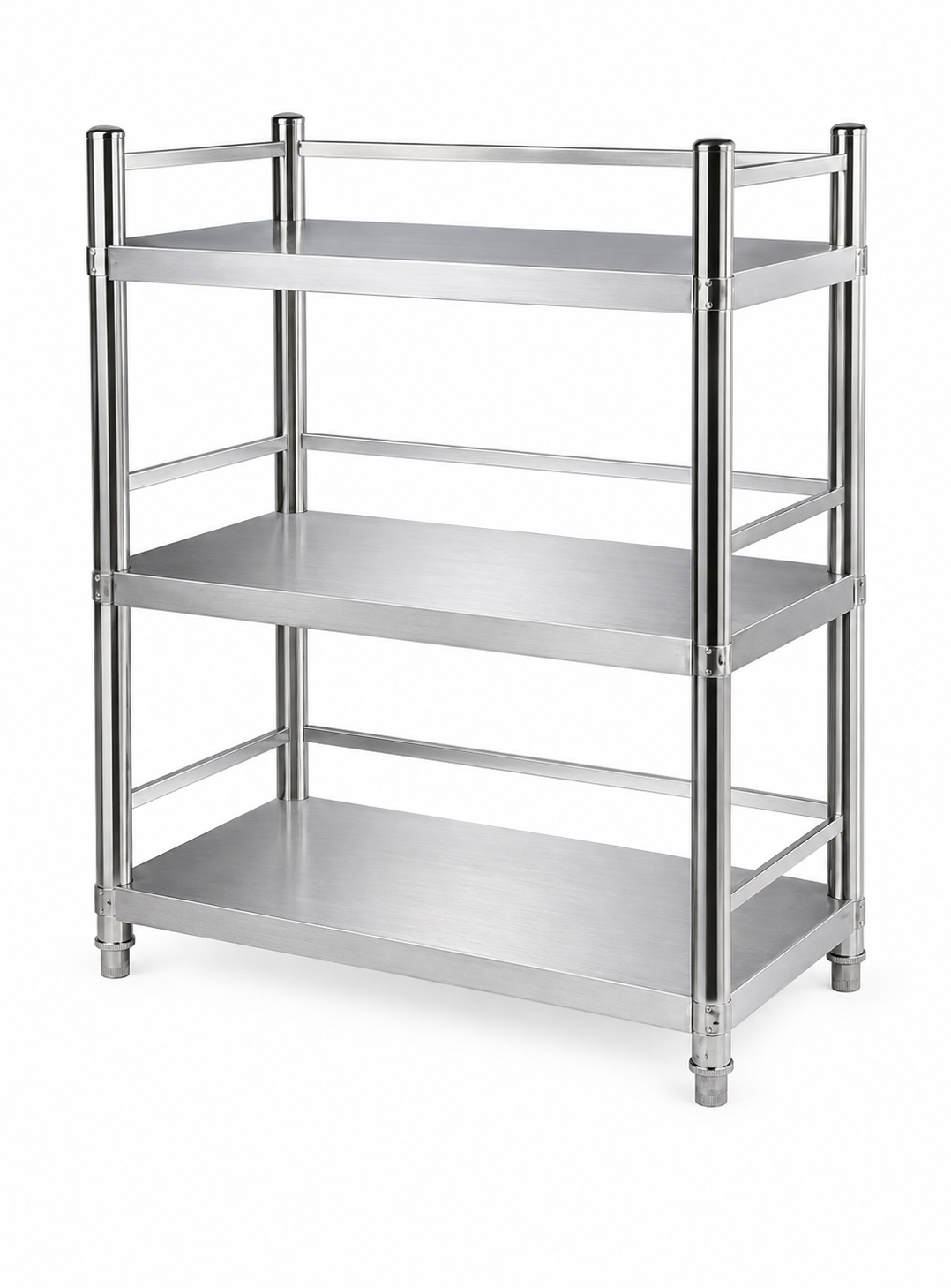 Three-Tier Shelving Unit with Guardrails