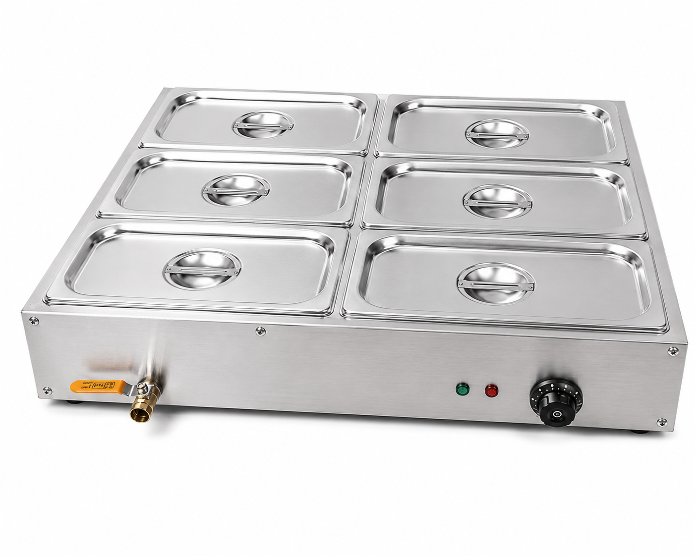 Commercial 6 Pan Stainless Steel Bain Marie Food Warmer