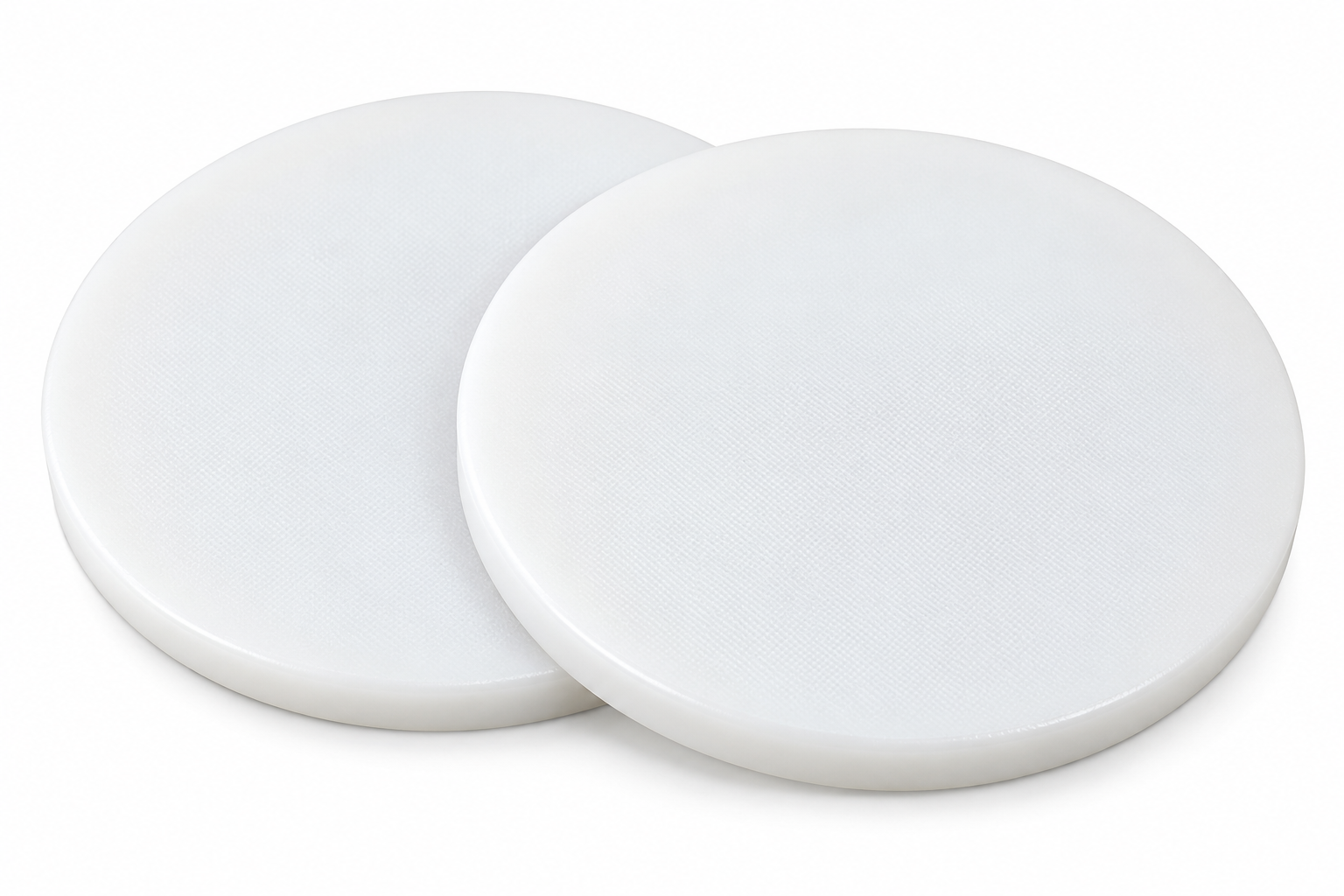 Round White Plastic Cutting Board – 40 × 2 cm